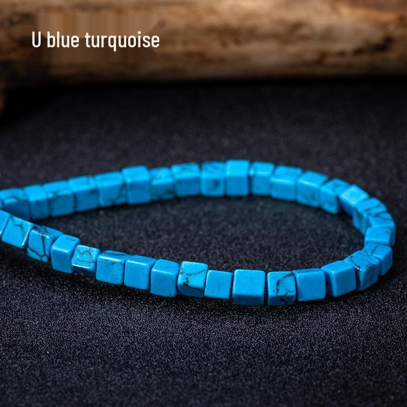 Кубики из натурального камня лазурита и бирюзы 4 мм – Креативный стиль