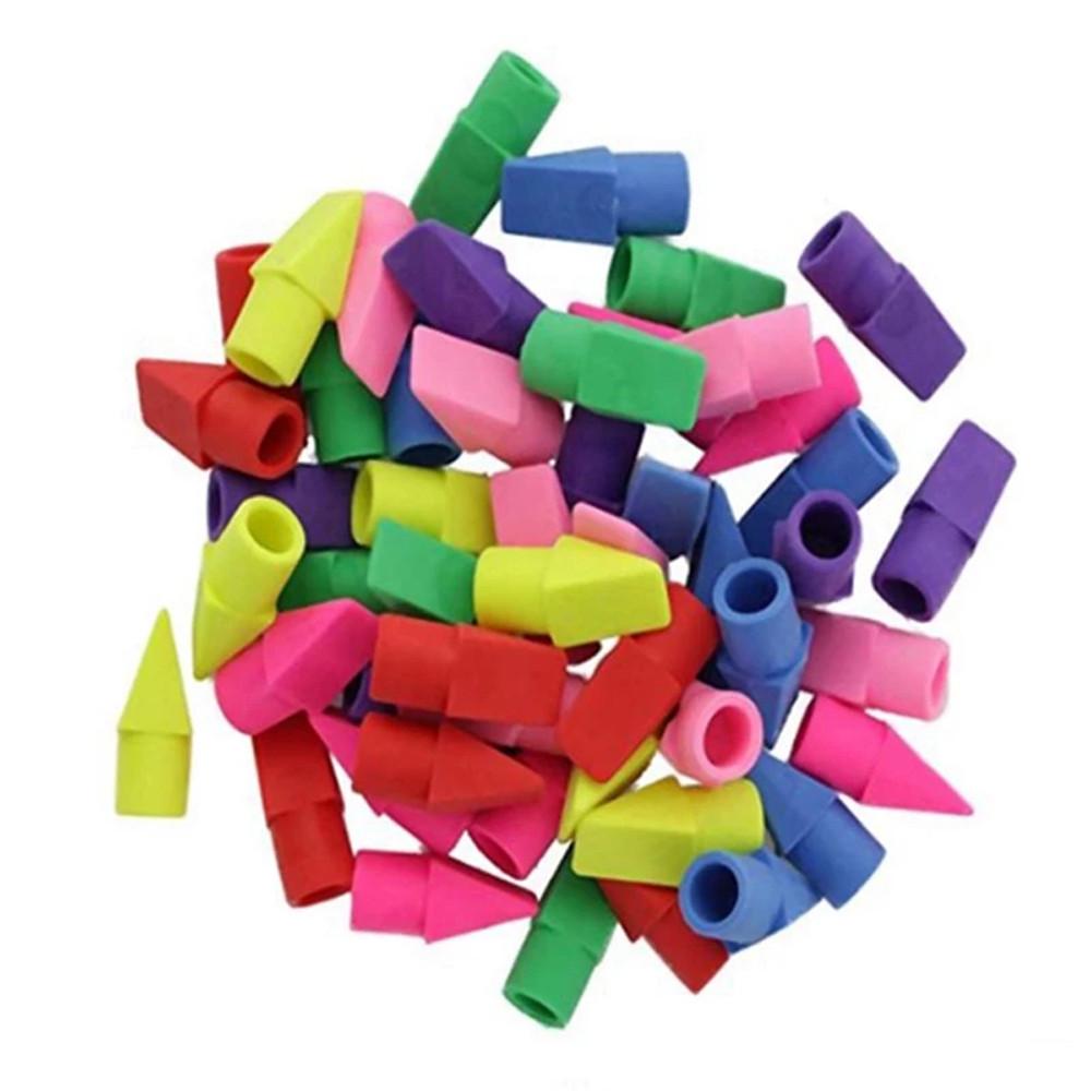 Kids Student Assorted Colors Eraser Caps Pencil Erasers Pencil Top Erasers Pencil Eraser Toppers