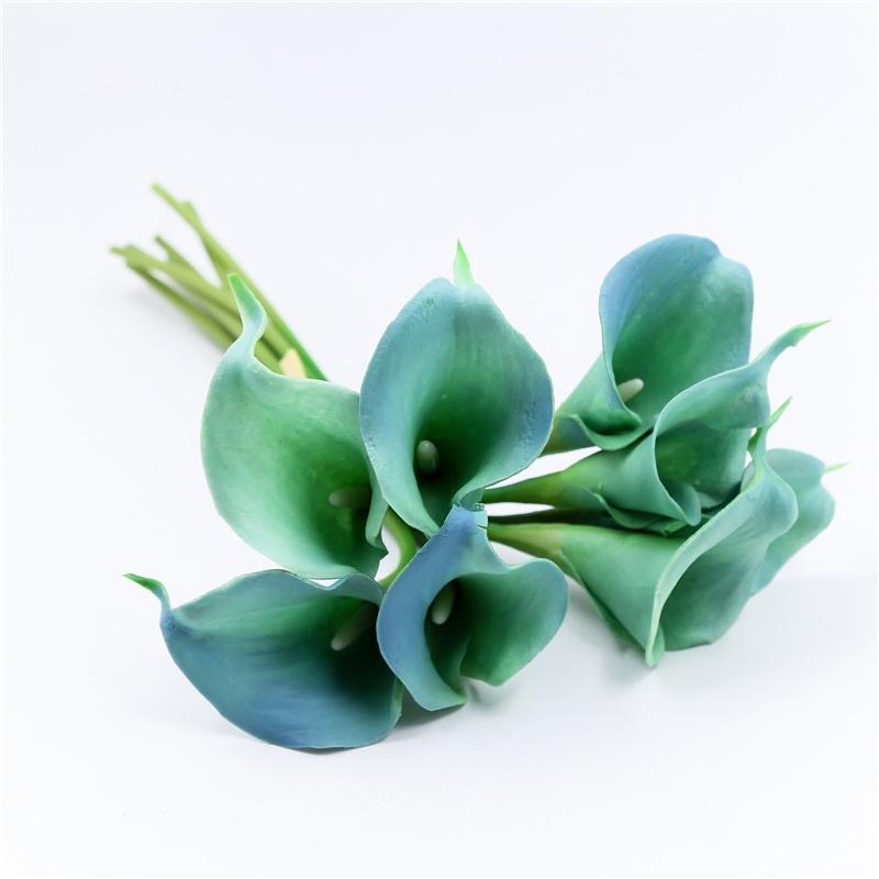 Пакет из 10 искусственных цветов, искусственные цветы, калла, лилия, свадебный букет, голова, латекс, настоящее прикосновение, цветочные букеты, декор для домашней вечеринки