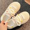 Модные повседневные кроссовки на платформе для женщин, летние новые дизайнерские дышащие парусиновые туфли для студентов, бежевые кружевные туфли для женщин