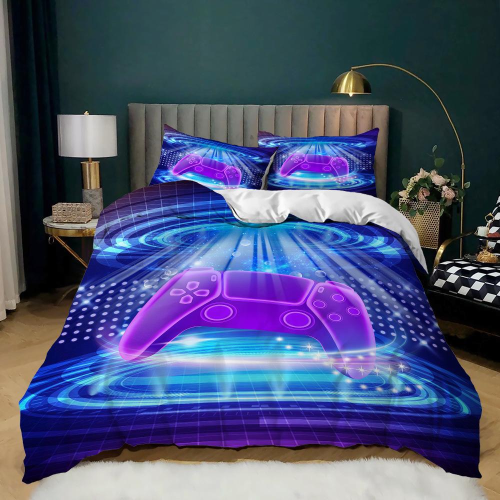 Gamepad Kit 3D Digital Printing Quilt Cover E-Sports Boy Bedding Three-Piece Set