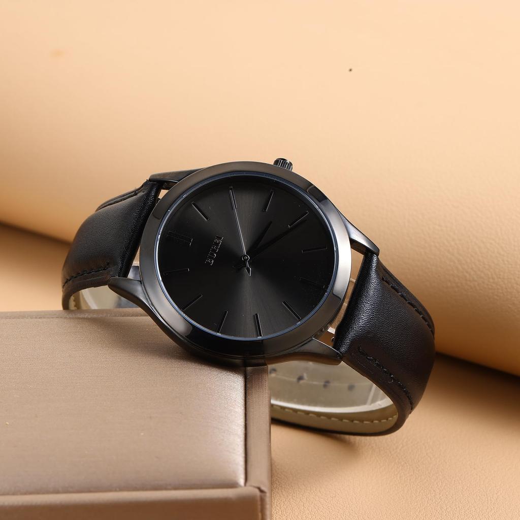 BUREI Analog Quartz Leather Makes a Great Gift Men's Watch, Waterproof, Popular, Simple, Stylish, Business, Casual, Strap,