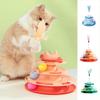 Интерактивная развлекательная тарелка-башня для кошек, съемная кошачья вертушка, шарики-ролики, снимает тревогу