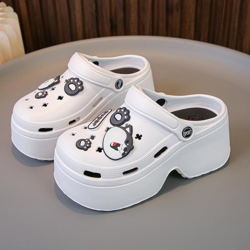 Мода Модные сандалии Diy на толстой платформе для женщин 2024 года, летние пляжные тапочки с толстой подошвой, женские нескользящие тапочки для сада на открытом воздухе