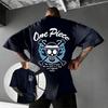 Аниме One Piece Графическая футболка Мужская Женская 2026 Лето Хлопок Короткий рукав Футболка Уличная одежда Повседневный топ Пиратский Череп Соломенная шляпа Луффи