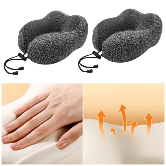 Портативная U-образная подушка для шеи, мягкая дышащая моющаяся невыцветающая подушка из пены с эффектом памяти, поддержка шеи, дорожная подушка с застежкой-молнией