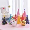 Polka Dot Birthday Party Hats Colorful Paper Birthday Hat Set DIY Handmade with Pom Poms Baby Birthday Headband Baby Shower