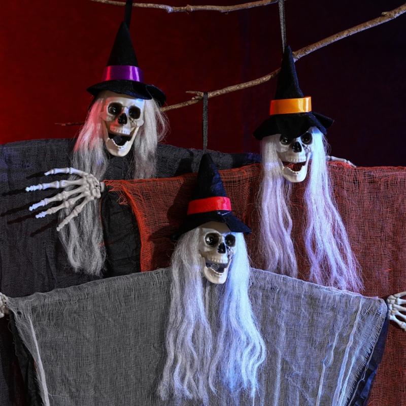 Halloween Ornament with Skull Head Halloween Decorations for Indoor Balconys Outdoor Yard Garden Parties Decorations