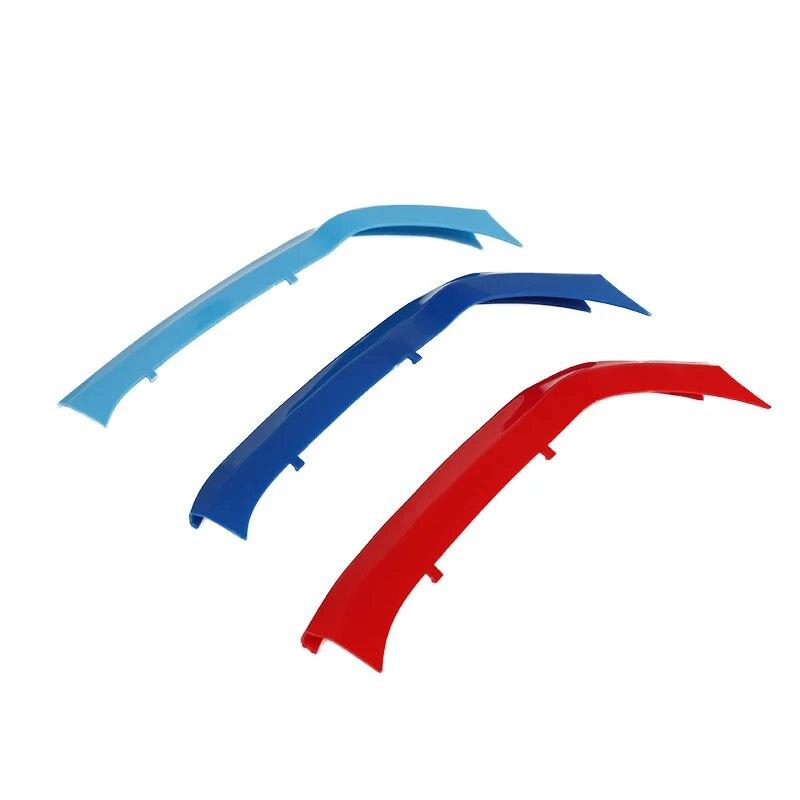3PCS Car 3D M Styling Front Grille Trim Bumper Cover Strip Strips Stickers Cover for BMW F20 8 9 11 Rods 1 Series External Decor