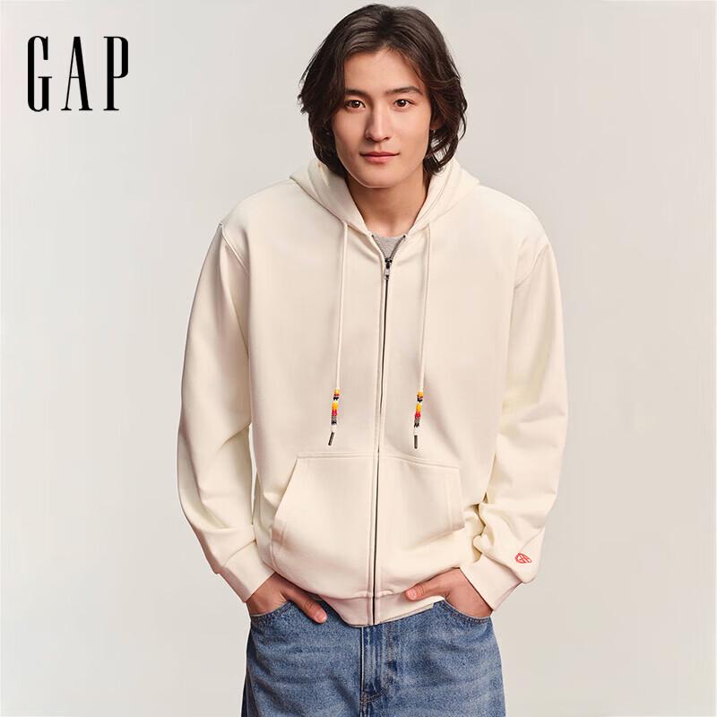 Gap 'Good Show' 2026 Весна Унисекс Логотип Свободная Толстовка с Капюшоном на Молнии