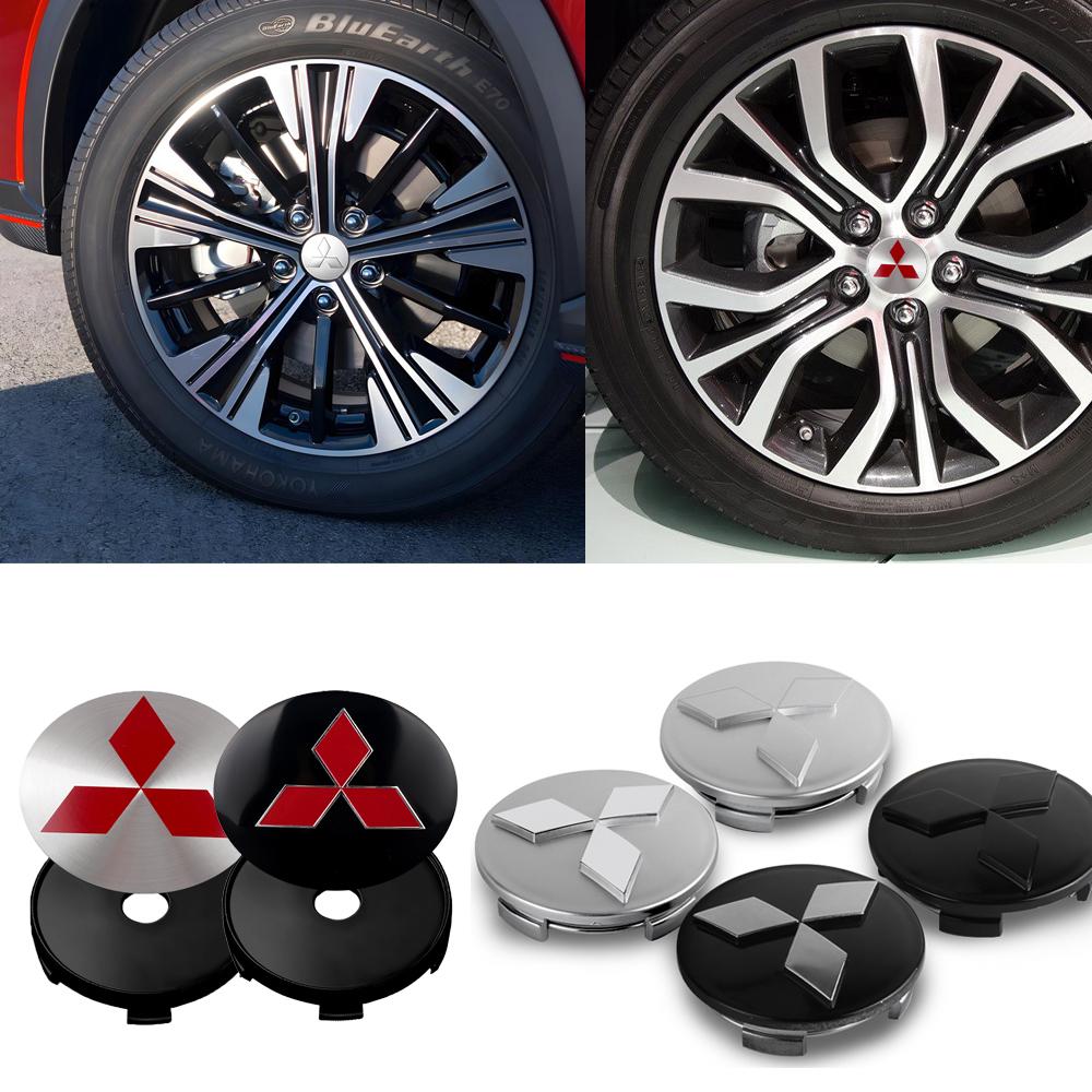 4 шт. 56/60 мм Колпаки на ступицу автомобиля Центральные колпаки на колеса автомобиля Наклейка на колпак Ступица колеса для Mitsubishi Asx Lancer 10 Outlander 3 l200