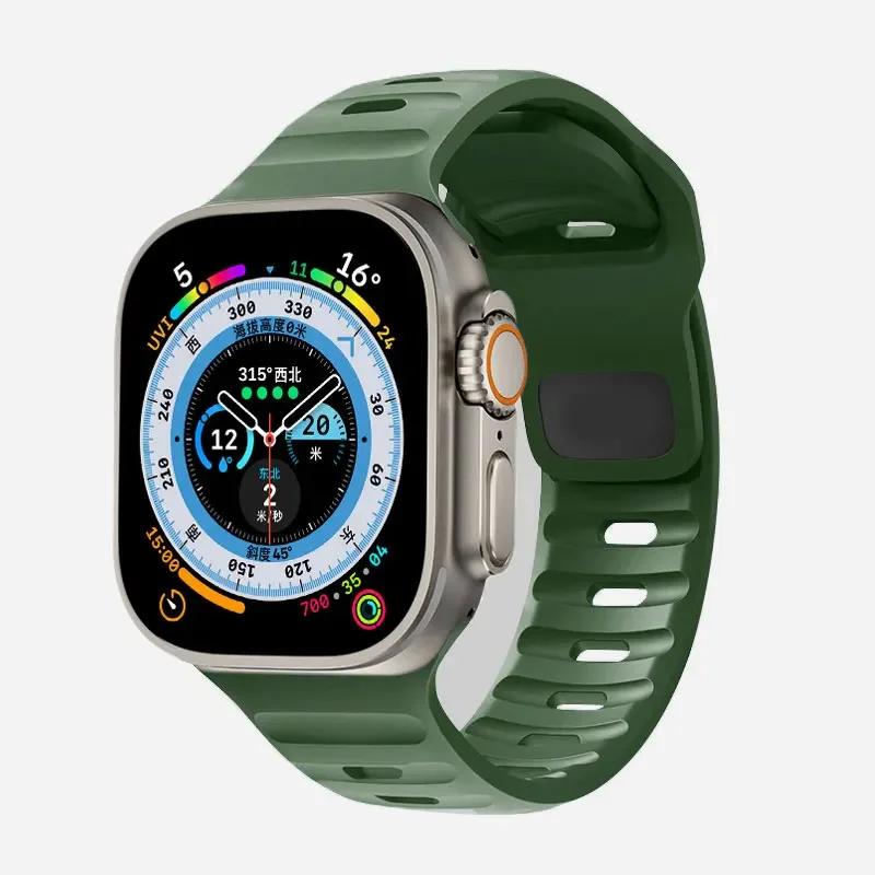 Мягкий силиконовый ремешок для Apple Watch Band Ultra 49 мм 44 мм 45 мм 42 мм 41 мм 42 мм 38 мм спортивный ремешок для часов iwatch Serise 8 7 6 5 браслет