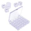 25Pcs Transparent Plastic Sewing Machine Bobbins with Bobbin Storage Case