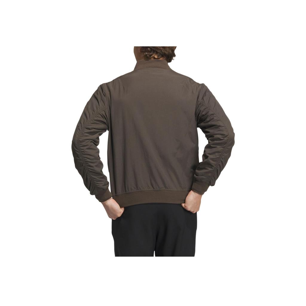 Adidas Куртка-бомбер, однотонная, на молнии, с длинным рукавом, спортивная куртка, мужские куртки, темно-оливково-зеленый цвет IT6070