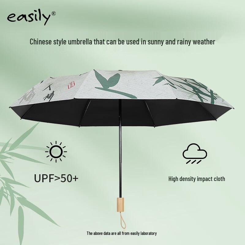 Easily Chinese Style Automatic Wooden Handle UV Umbrella
