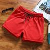 Men Running Shorts Elastic Waist Drawstring Gym Short Pants Solid Color Wide Leg Outdoor Shorts Streetwear