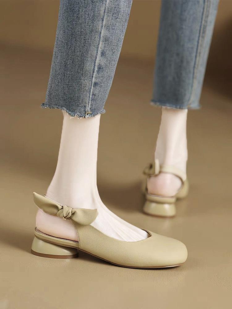 Женские ретро-босоножки Мэри Джейн с ремешком на пятке, на низком массивном каблуке и с круглым носком 2023 года