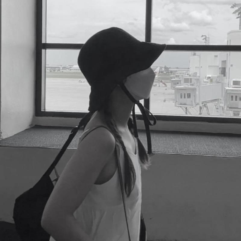 Корейская Ins на шнуровке, рыбацкая шляпа, женская Ins Blogger, легкая ветрозащитная веревка, солнцезащитная шляпа для бассейна, шляпа-ведро от солнца