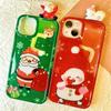 Fashion Cartoon Santa Claus Christmas Phone Case For iPhone 16 15 14 13 Pro Max IMD Color Bumper Cover Fundas New Year Gifts