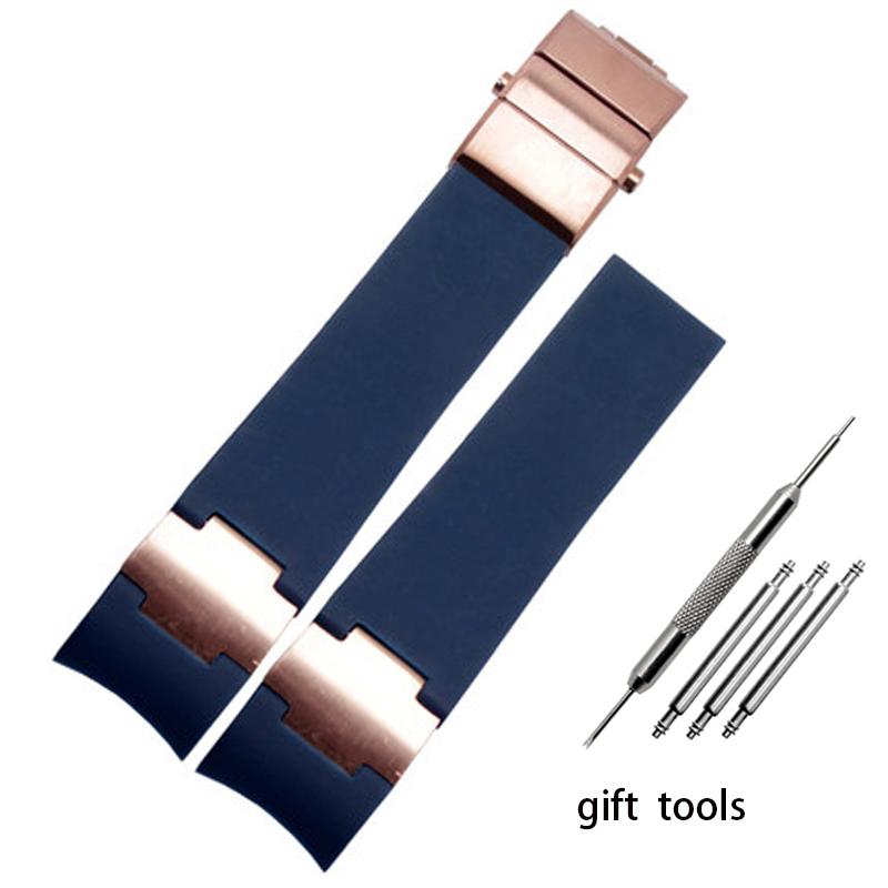 Ремешок для наручных часов из резины силиконовый ремешок для наручных часов с Ulysse Nardin синий черный коричневый 25 * 12 мм мужской инструменты ремешок для часов 22-20 мм