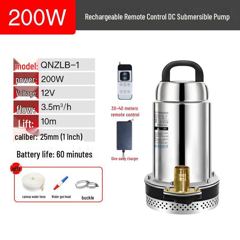 Rechargeable Wireless Remote Control Submersible Water Pump for Agricultural Irrigation