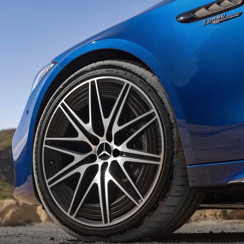 VFO1 4Pcs Car Wheel Center Hub Caps Emblem Covers Decor Accessories For Mercedes Benz AMG GLE GLC W204 W205 W203 W211 W212 W213 W169.