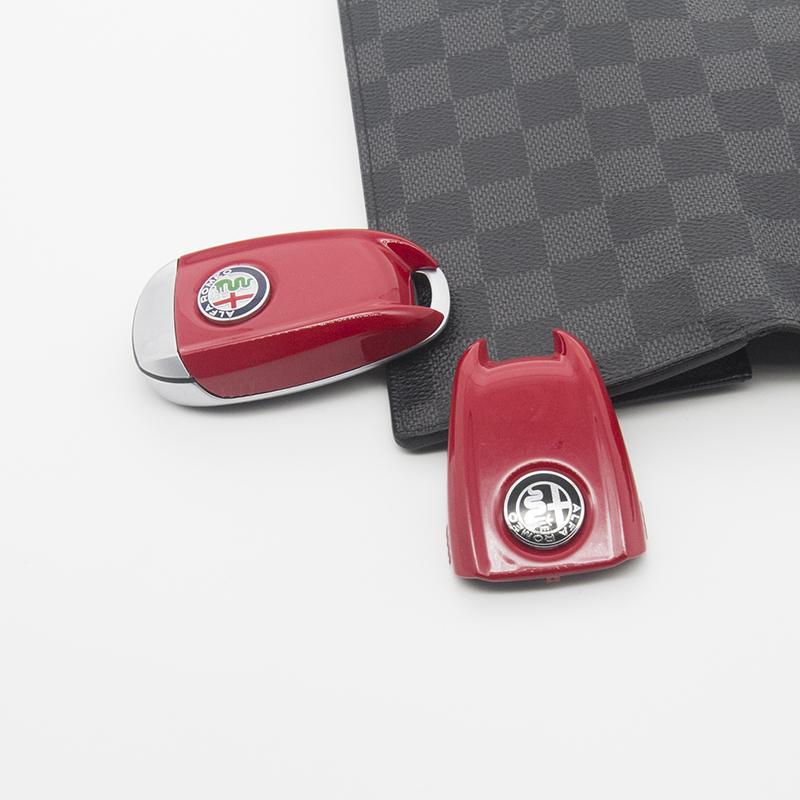 SYENG1 Car Key Cover Replacement Key Case for Alfa Romeo Giulia Stelvio Tonale Carbon Fiber Style
