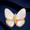 Natural Shell Zircon Light Luxury Clothing Corsage Elegant Anti-Light Pin High-End Mother Shell Butterfly Brooch