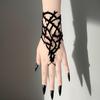 Velvet Spider Web Bracelet Black Spike Adjustable Hand Chain Gothic Bracelet  Role Playing