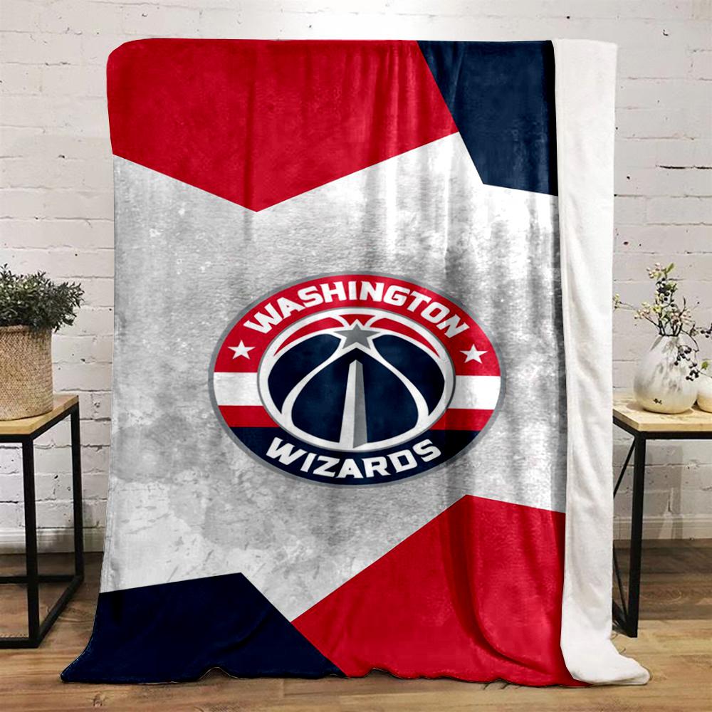 Washington Wizards Logo Design Flannel blanket for bedroom, living room, sofa, and nap