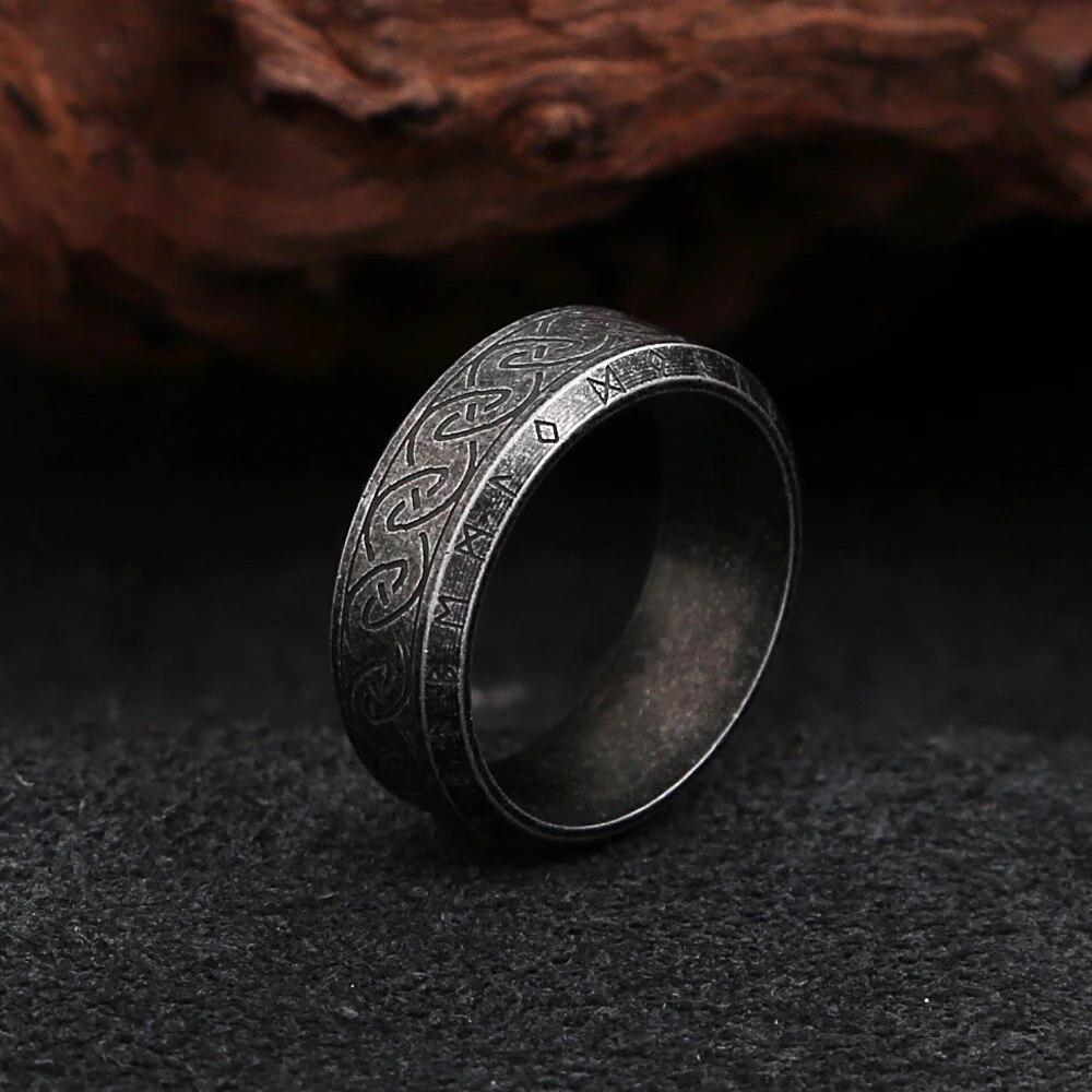 Ретро нержавеющая сталь 316L скандинавское кольцо с рунами викингов для мужчин и женщин модный амулет в стиле панк пара Кольца с узлом Одина викингов ювелирные изделия в подарок