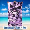 Beach Towel Custom Name Text, Quick Dry Large Towel For Beach HomeKuromi