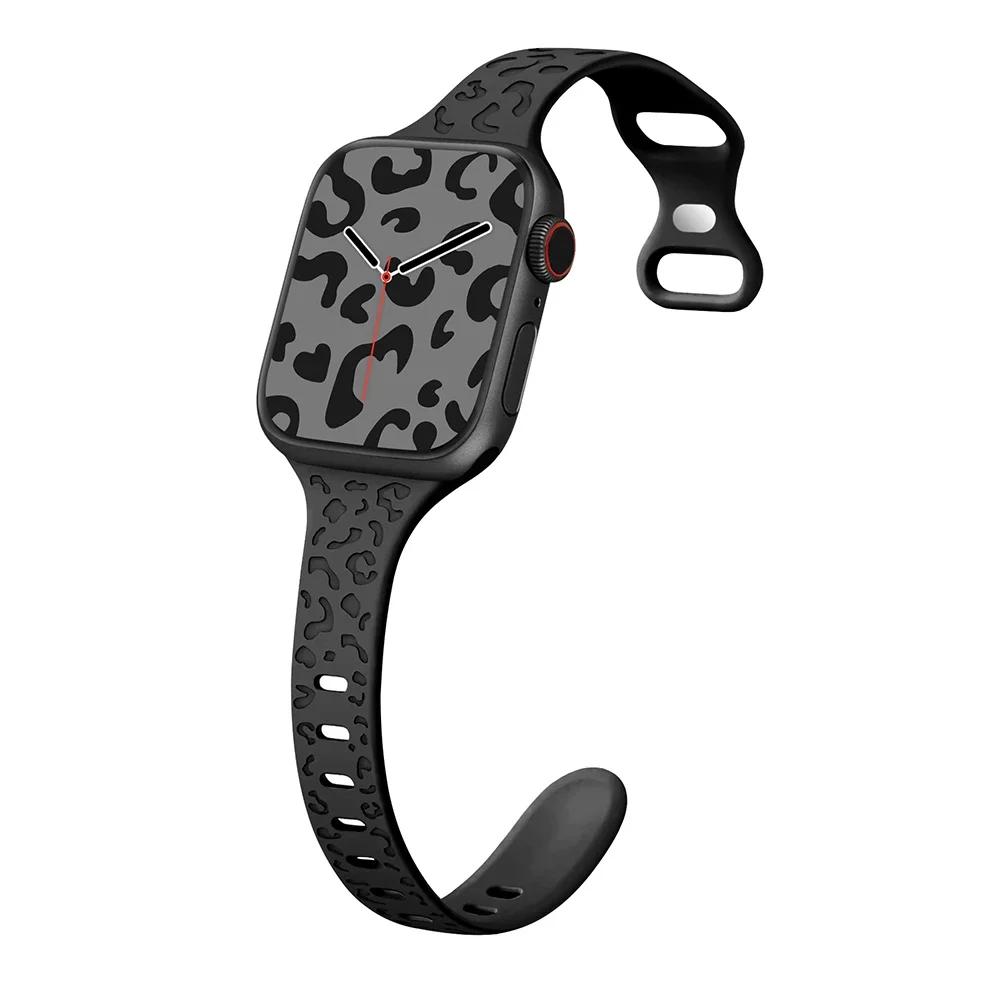 Тонкий ремешок для Apple Watch Band 40 мм, 41 мм, 42 мм, 38 мм, 49, 44 мм, 45 мм, силиконовый браслет с гравировкой Correa Series 8, 7, 6, 9, 5, 4, 3 SE Ultra