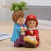 Украшение для рождественской сцены из смолы, скульптура из мультфильма «Святое семейство», рождественское украшение для рабочего стола для дома, гостиной, спальни