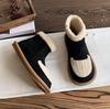 Короткие ботинки из овечьей шерсти, зимние ботинки, женские, осень-зима 2025, новые, нескользящие, на плоской подошве, из замши и велюра, утепленные хлопком, женские