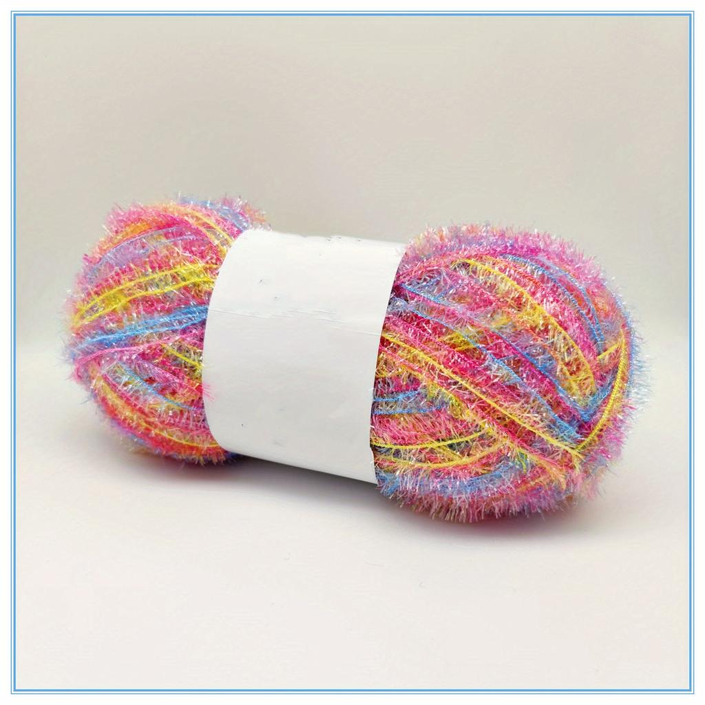 6pcs Segment Dyed Raffia Yarn for Beach Bags Chunky Polyester Bundle (300g) - Textured Crochet Knitting Yarn for DIY Tote Bags, Shawls