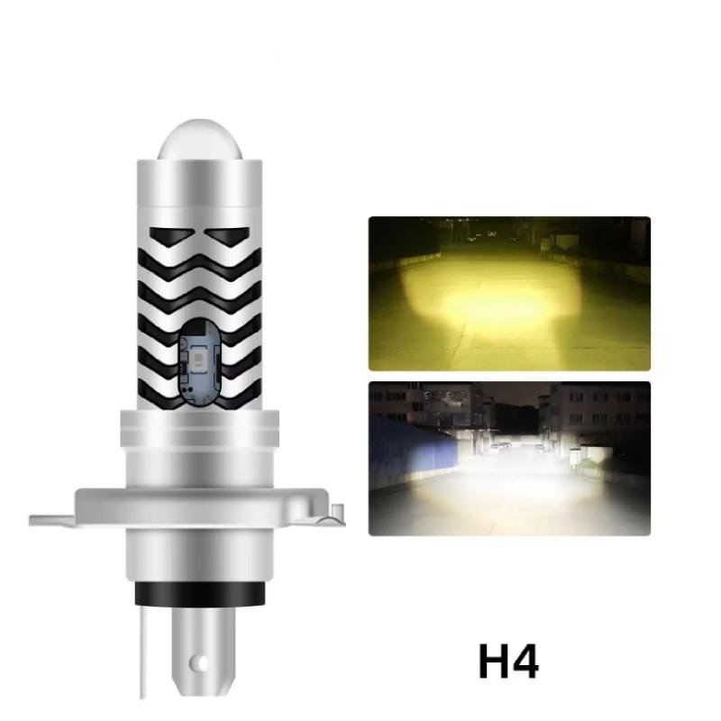 1 шт. H4 светодиодные двухцветные лампы для фар мотоцикла BA20D S2 P15D H6 6000K дальний/ближний свет 12 В мото противотуманные фары скутер ATV аксессуары