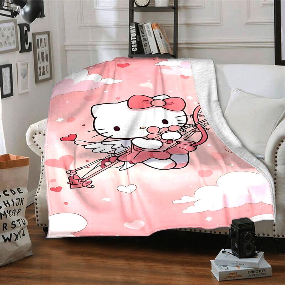 1 шт. Плед Hello Kitty Купидон Легкий фланелевый плед для дивана, кровати, путешествий, кемпинга, гостиной, офиса, дивана, кресла
