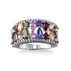 SODROV Rainbow Jewelry Colorful Crystal Zircon Rings for Women