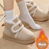 Зимние женские ботинки на толстой подошве, пушистые плюшевые тапочки из искусственного меха, мягкие, удобные для дома, нескользящие хлопковые туфли