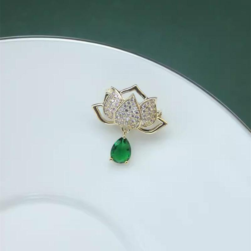 Брошь «Водный лотос», женственная, маленькая, летняя брошь, антибликовая пряжка, фиксированная одежда, аксессуары