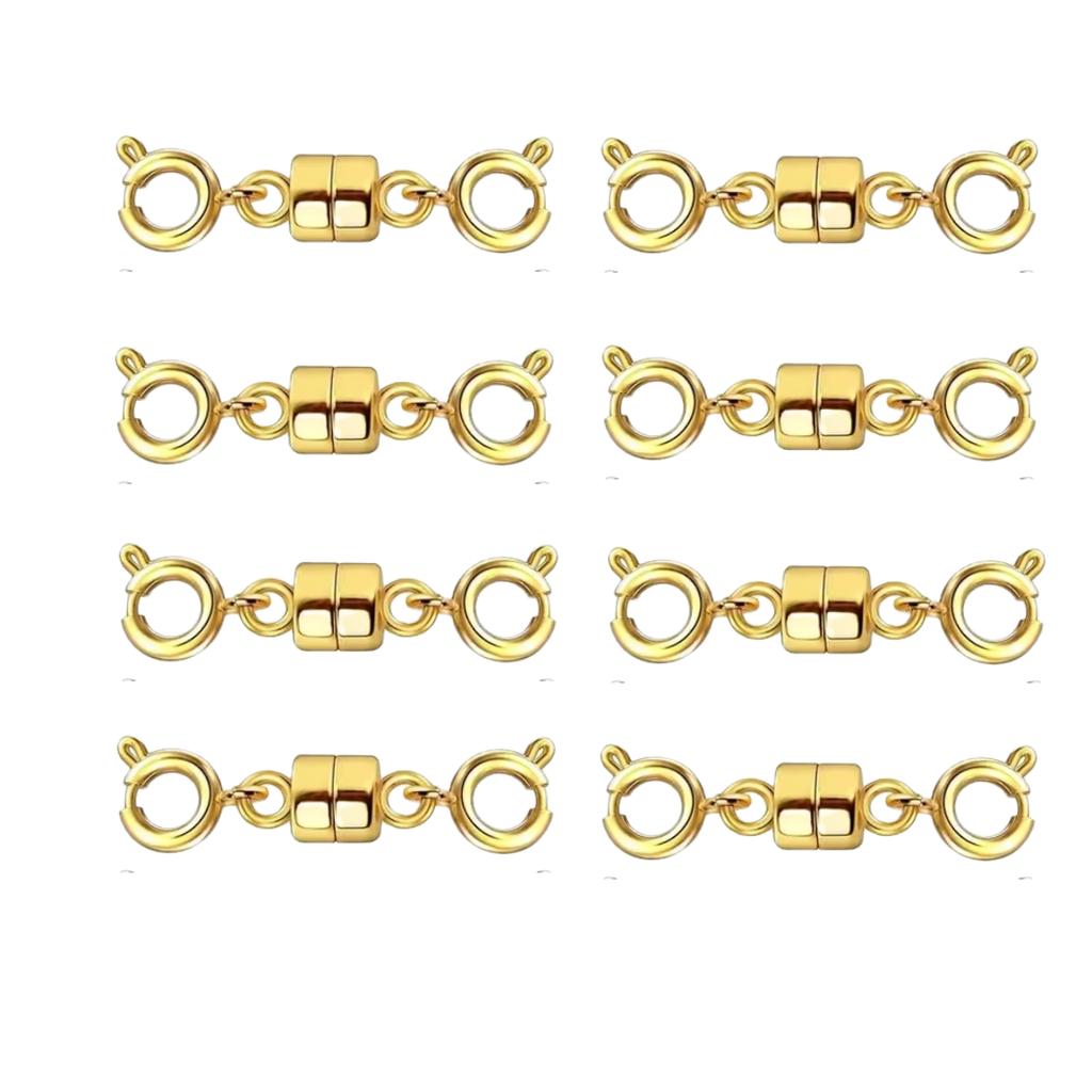 Двойные магнитные застежки для ожерелий, золотистые и серебристые, застежки-конвертеры для ювелирных изделий, удлинители для ожерелий, фурнитура для изготовления ювелирных изделий