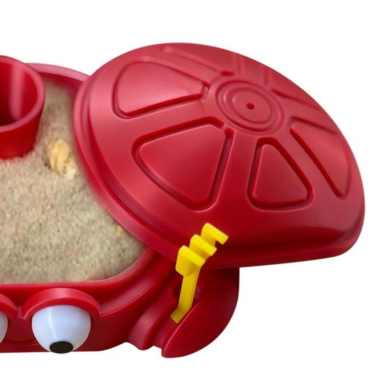 Mini Crab Sandbox with Lid Summer Indoor Outdoor Cartoon Crab Sand Storage Box Ornament Stress Relief Sand Container Beach Toy