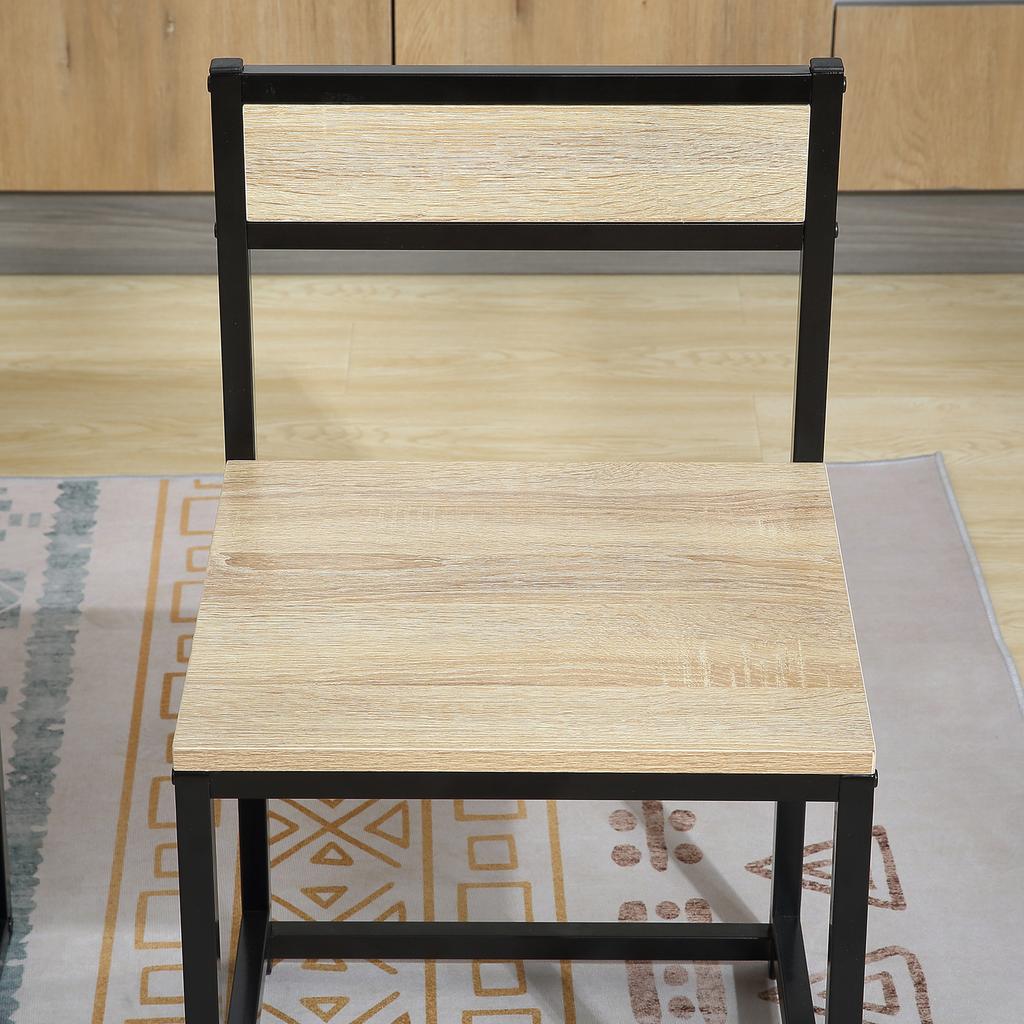 Dining Table Set with 2 Chairs, Compact Table and Chair Set for Dining Room, Living Room, Kitchen, with Metal Frame