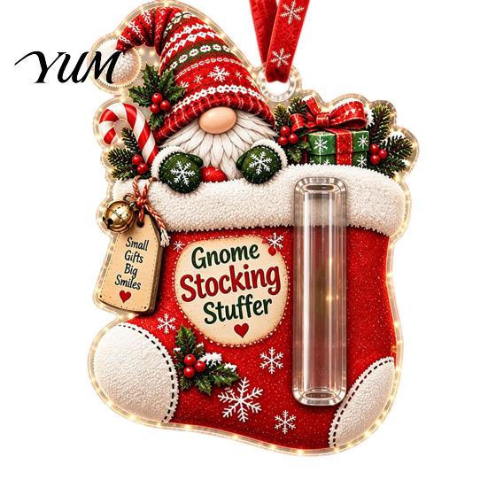 Christmas Party Favors Gnome Cash Holder Ornament, Acrylic Hanging Pendant for Holiday Money Envelope Alternative Tree Decoration, Surprise