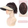 Пляжная кепка от солнца, весна-лето, солнцезащитная шляпа, парик, синтетический короткий волнистый парик с хвостиком, легко носить, шляпа, парики для женщин