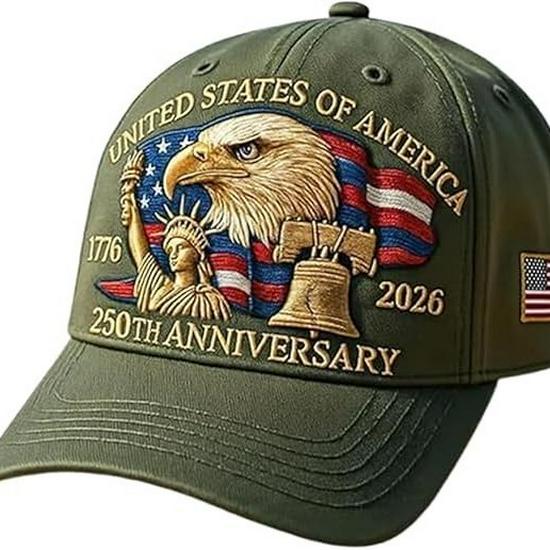 Limited Edition 250th Anniversary USA Eagle & Statue of Liberty Embroidered Baseball Cap, Unisex Adjustable