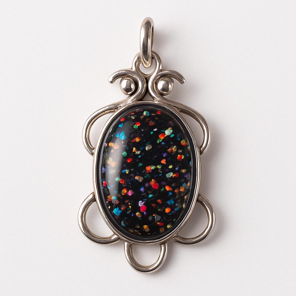 Natural Multicolor Opal 26 Ct Certified 925 Sterling Silver October Gems Pendant