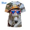 New Fashion Creative Cute Donkey 3D Print Short-sleeved Funny T-shirt Summer Outdoor Round Neck Tee Shirt Casual Oversized Male