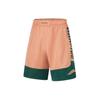 Шорты для баскетбола Li Ning Badfive Color Block Quick Dry Breathable Mid Length, мужские шорты Sunset-Orange Spruce-Green AAPT067-3